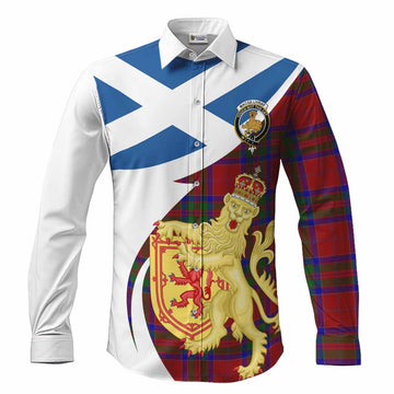 MacGillivray (McGillivray) Tartan Crest Lion Rampant Long Sleeve Button Shirts Classic Scottish Style