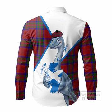 MacGillivray (McGillivray) Tartan Crest Loch Ness Monster Long Sleeve Button Shirts Nessie Scottish Map Tha Gradh Agam Air Alba