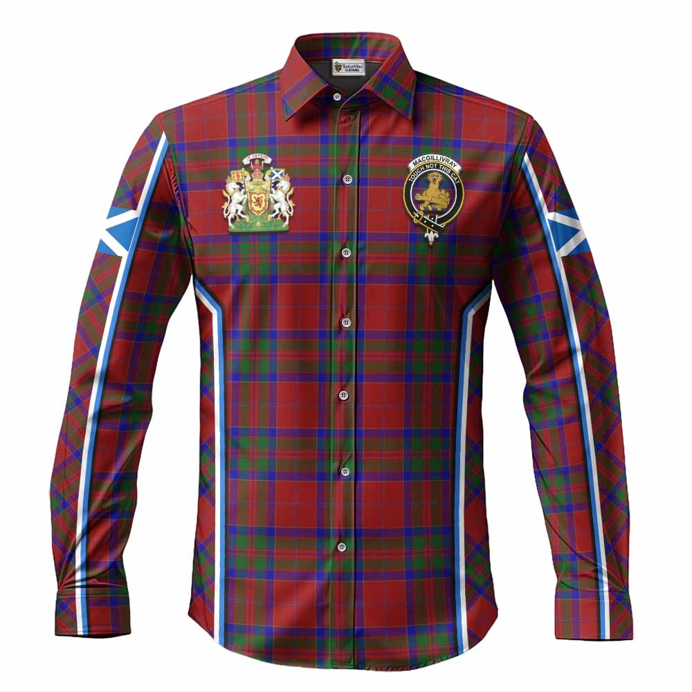 MacGillivray (McGillivray) Tartan Crest Long Sleeve Button Shirts Scotland Coat of Arm Flag Style - Tartan Vibes Clothing