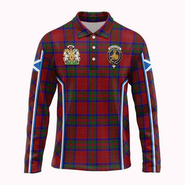 MacGillivray (McGillivray) Tartan Crest Long Sleeve Polo Shirt Scotland Coat of Arm Flag Style