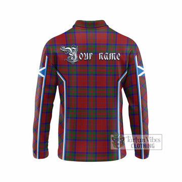 MacGillivray (McGillivray) Tartan Crest Long Sleeve Polo Shirt Scotland Coat of Arm Flag Style