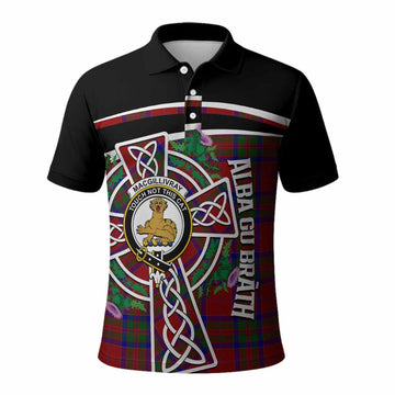 MacGillivray (McGillivray) Tartan Crest Polo Shirt Scottish Thistle Celtic Cross Alba Gu Brath