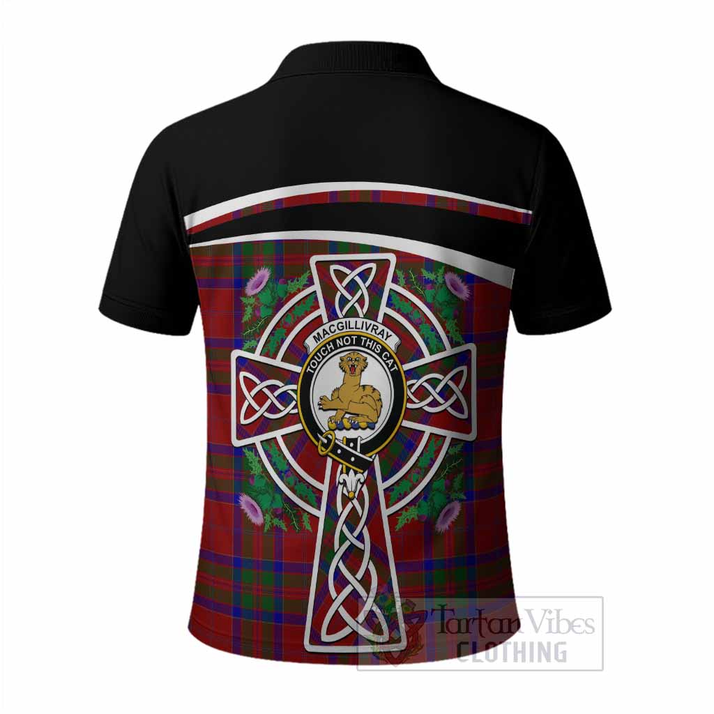 MacGillivray (McGillivray) Tartan Crest Polo Shirt Scottish Thistle Celtic Cross Alba Gu Brath