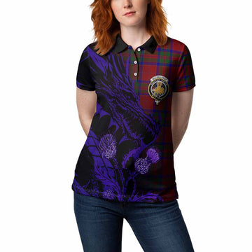 MacGillivray (McGillivray) Tartan Crest Scottish Women Polo Shirt Dragon and Thistle