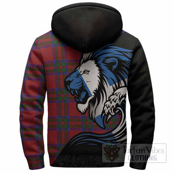 MacGillivray (McGillivray) Tartan Crest Sherpa Hoodie Scottish Golden Lions Wave Flow