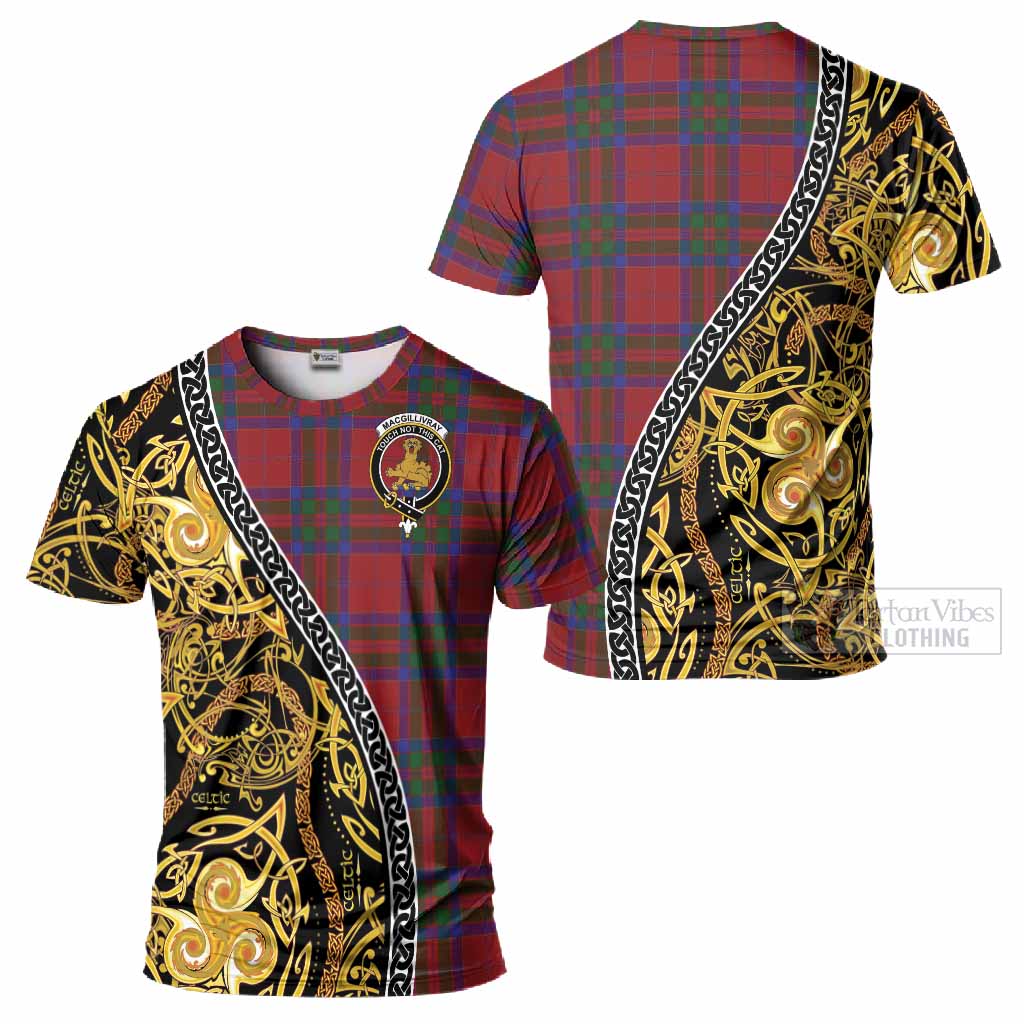 MacGillivray (McGillivray) Tartan Crest T-Shirt Celtic Knot and Triple Trickle Spiral Symbols
