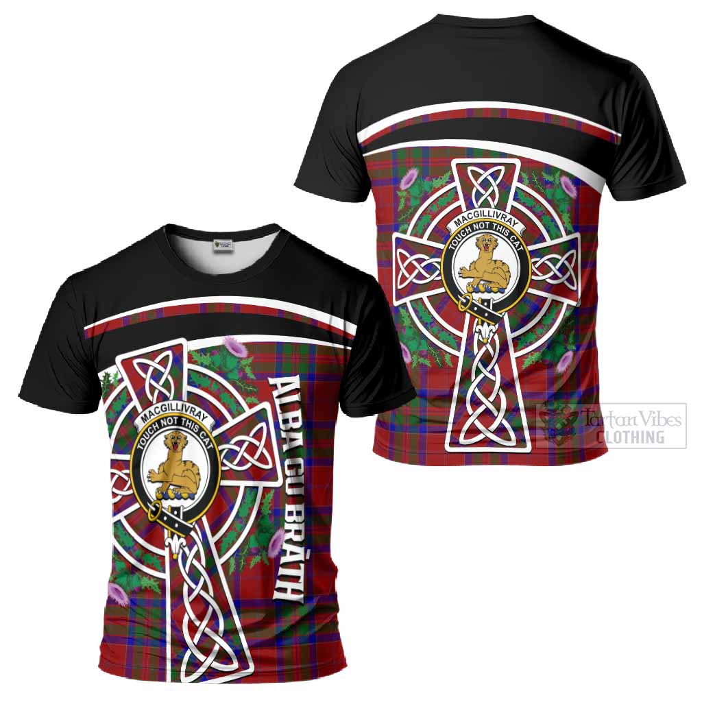 MacGillivray (McGillivray) Tartan Crest T-Shirt Scottish Thistle Celtic Cross Alba Gu Brath