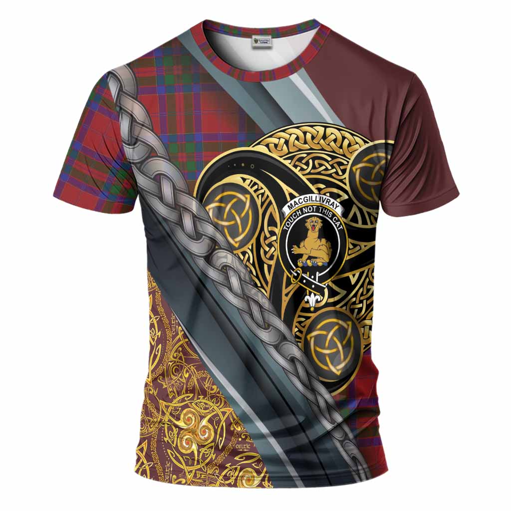 MacGillivray (McGillivray) Tartan Crest T-Shirt Scottish Triskele Celtic