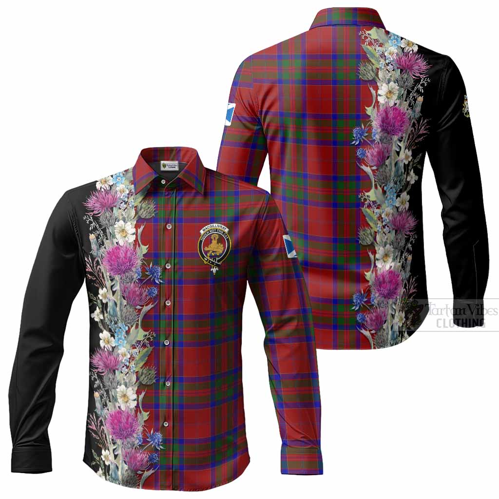 MacGillivray (McGillivray) Tartan Crest Thistle Floral Long Sleeve Button Shirts