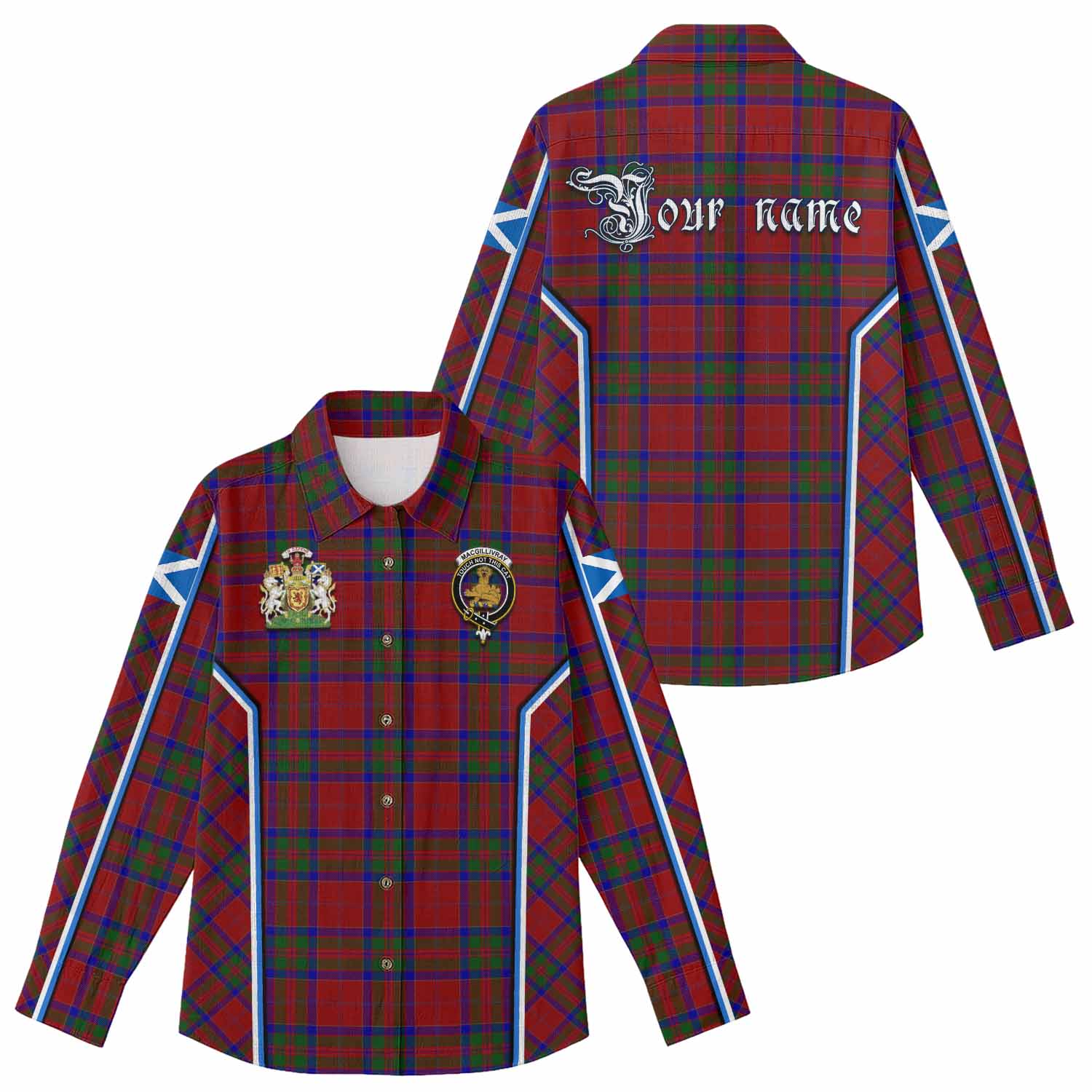 MacGillivray (McGillivray) Tartan Crest Women Casual Shirt Scotland Coat of Arm Flag Style - Tartan Vibes Clothing