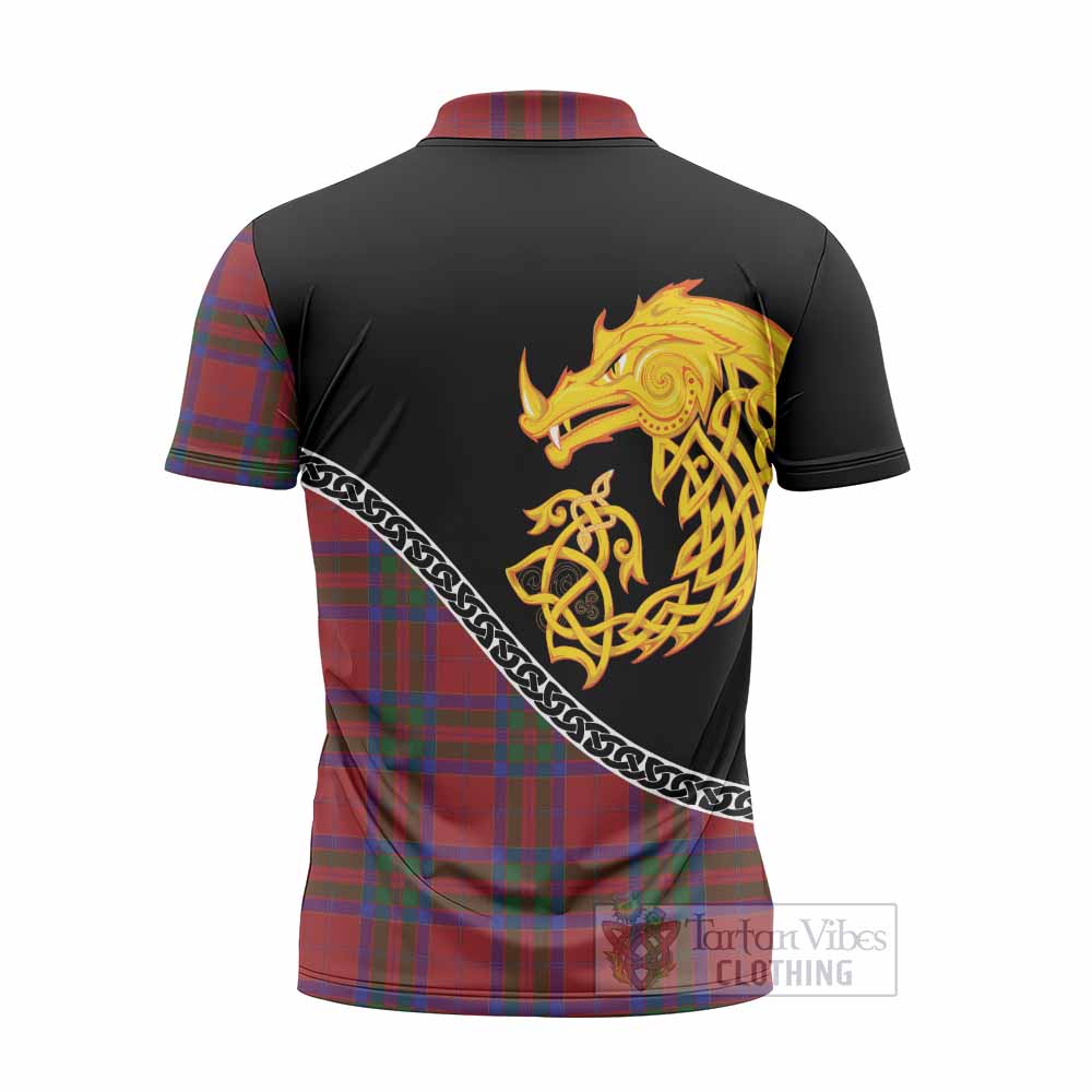 MacGillivray (McGillivray) Tartan Crest Zipper Polo Shirt Legendary Dragon Knot Half Style