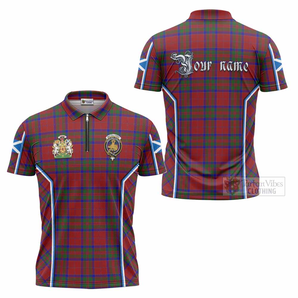 MacGillivray (McGillivray) Tartan Crest Zipper Polo Shirt Scotland Coat of Arm Flag Style - Tartan Vibes Clothing