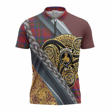 MacGillivray (McGillivray) Tartan Crest Zipper Polo Shirt Scottish Triskele Celtic