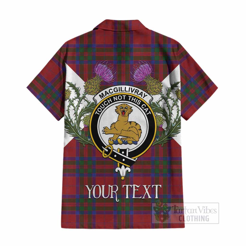 MacGillivray (McGillivray) Tartan Family Crest Cotton Hawaiian Shirt Scottish Burns Night Thistle Floral
