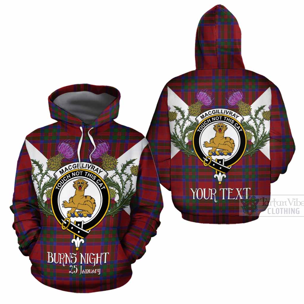 MacGillivray (McGillivray) Tartan Family Crest Cotton Hoodie Scottish Burns Night Thistle Floral