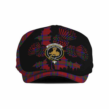 MacGillivray (McGillivray) Tartan Family Crest Flat Cap, Jeff Cap Scotland Thistle Floral