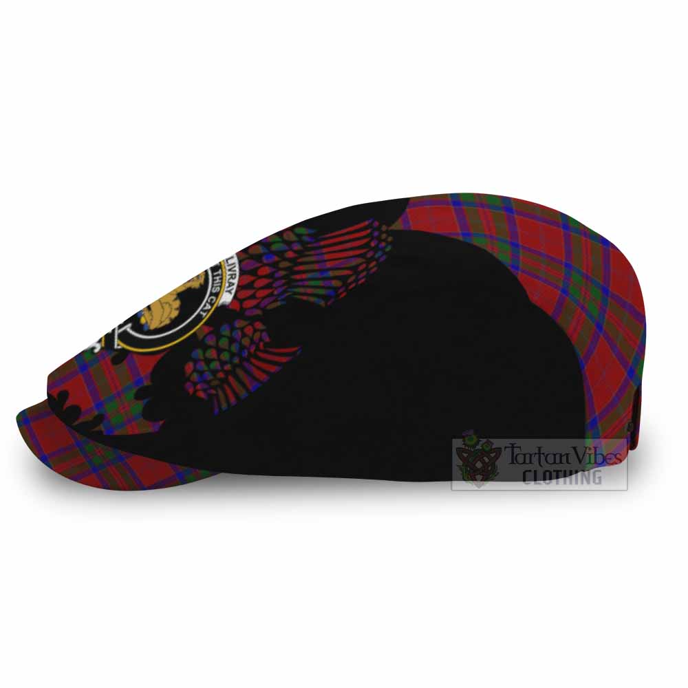 MacGillivray (McGillivray) Tartan Family Crest Flat Cap, Jeff Cap Scotland Thistle Floral