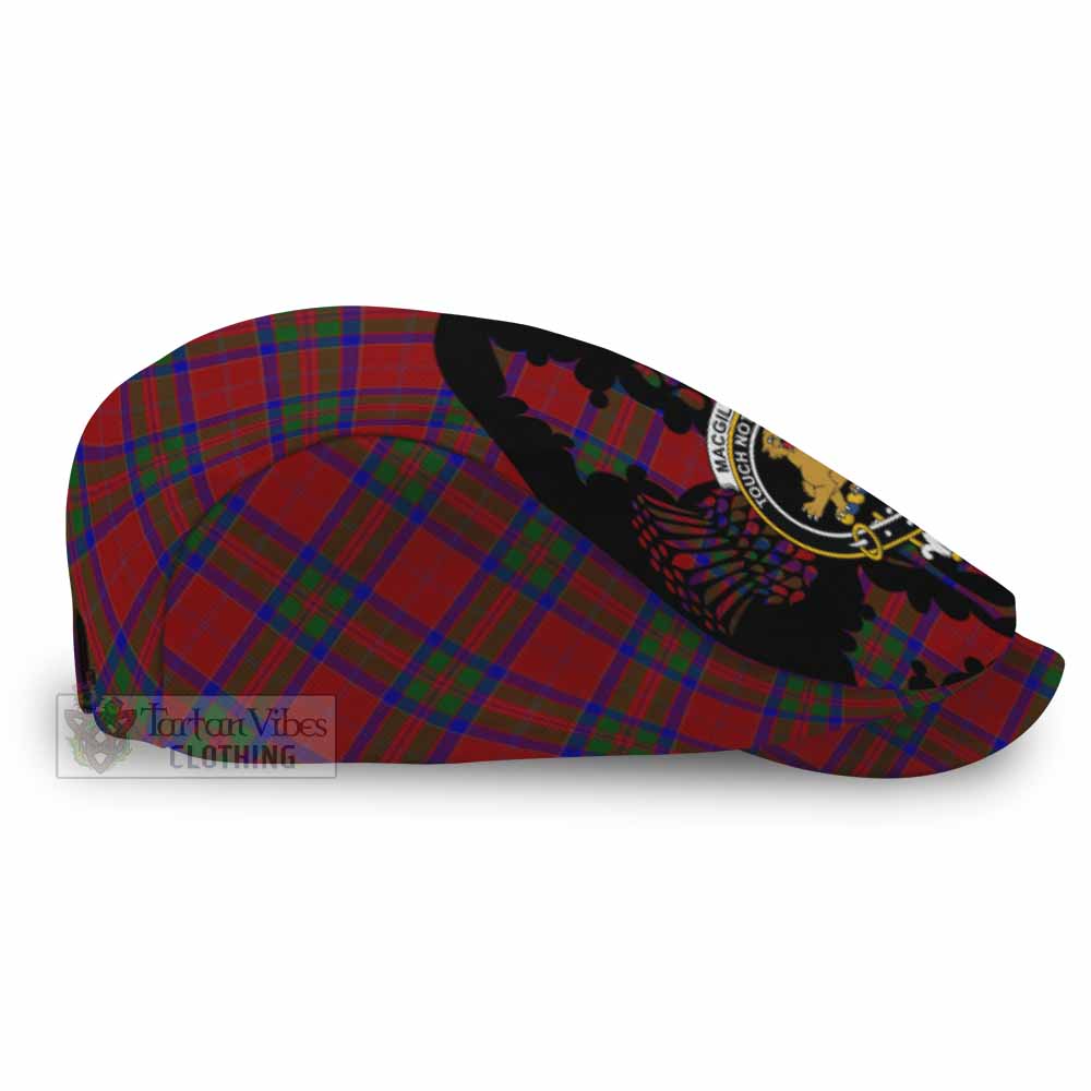 MacGillivray (McGillivray) Tartan Family Crest Flat Cap, Jeff Cap Scotland Thistle Floral