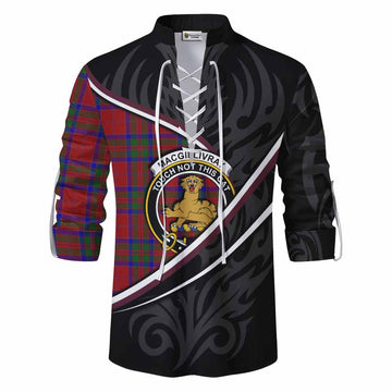 MacGillivray (McGillivray) Tartan Family Crest Ghillie Kilt Shirt Celtic Scottish Thistle Floral