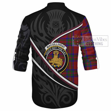 MacGillivray (McGillivray) Tartan Family Crest Ghillie Kilt Shirt Celtic Scottish Thistle Floral