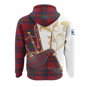 MacGillivray (McGillivray) Tartan Family Crest Hoodie Bagpipes with Scottish Thistle