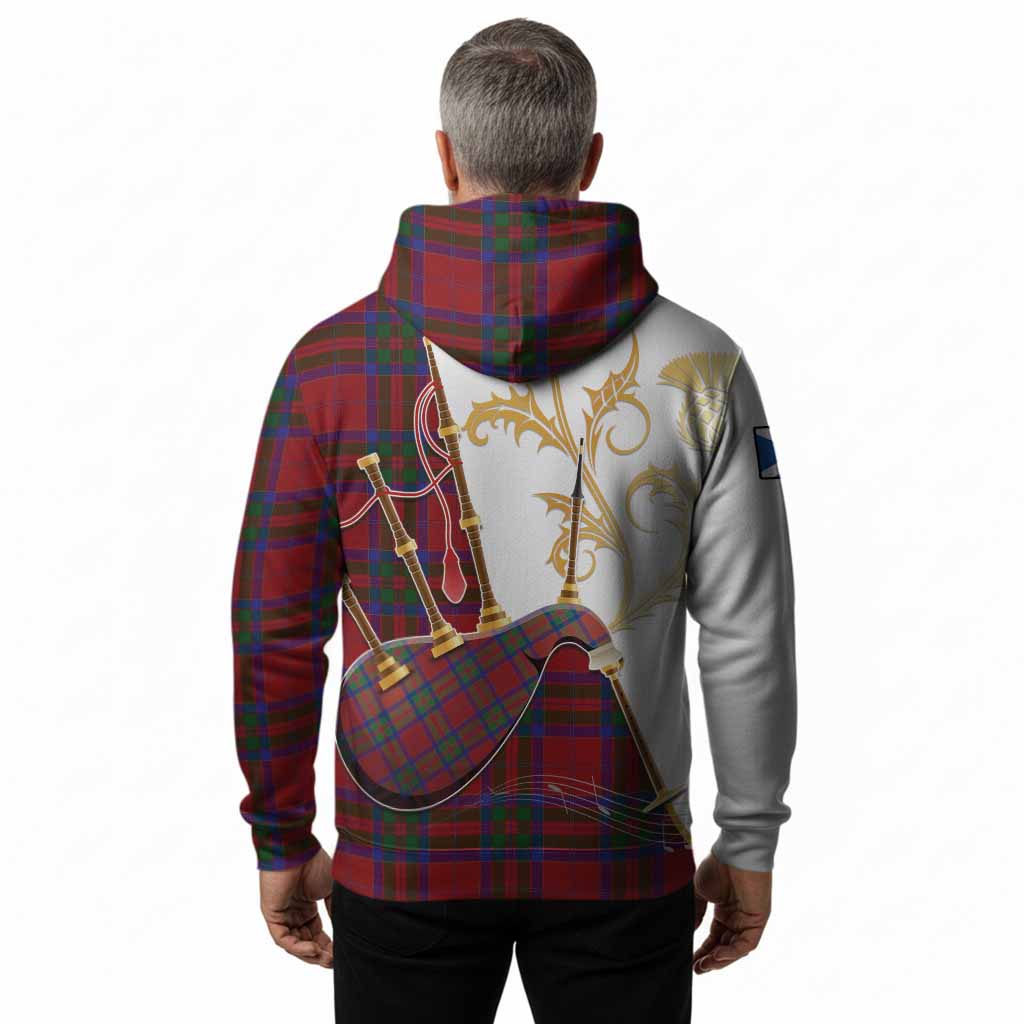 MacGillivray (McGillivray) Tartan Family Crest Hoodie Bagpipes with Scottish Thistle