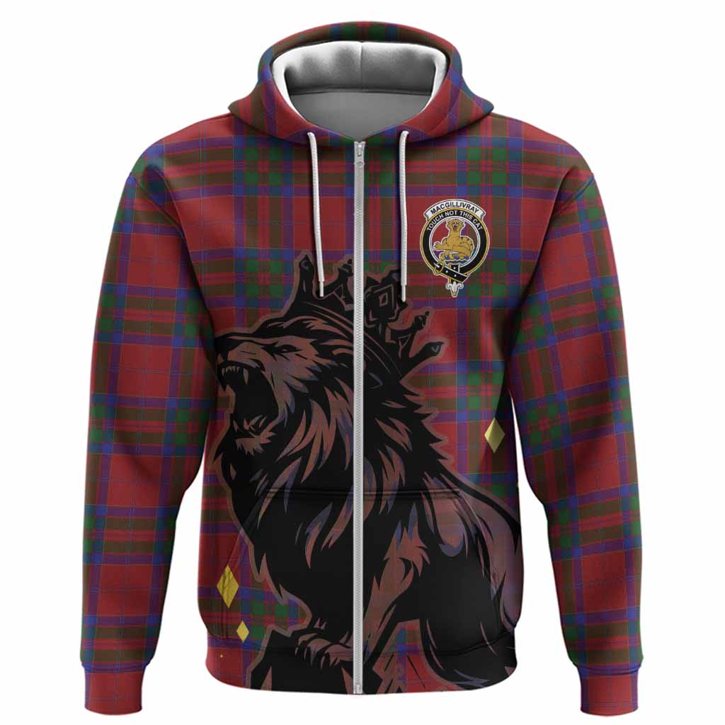 MacGillivray (McGillivray) Tartan Family Crest Hoodie Crowned Lion Roaring