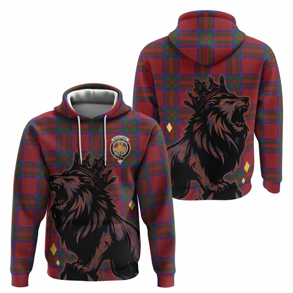 MacGillivray (McGillivray) Tartan Family Crest Hoodie Crowned Lion Roaring
