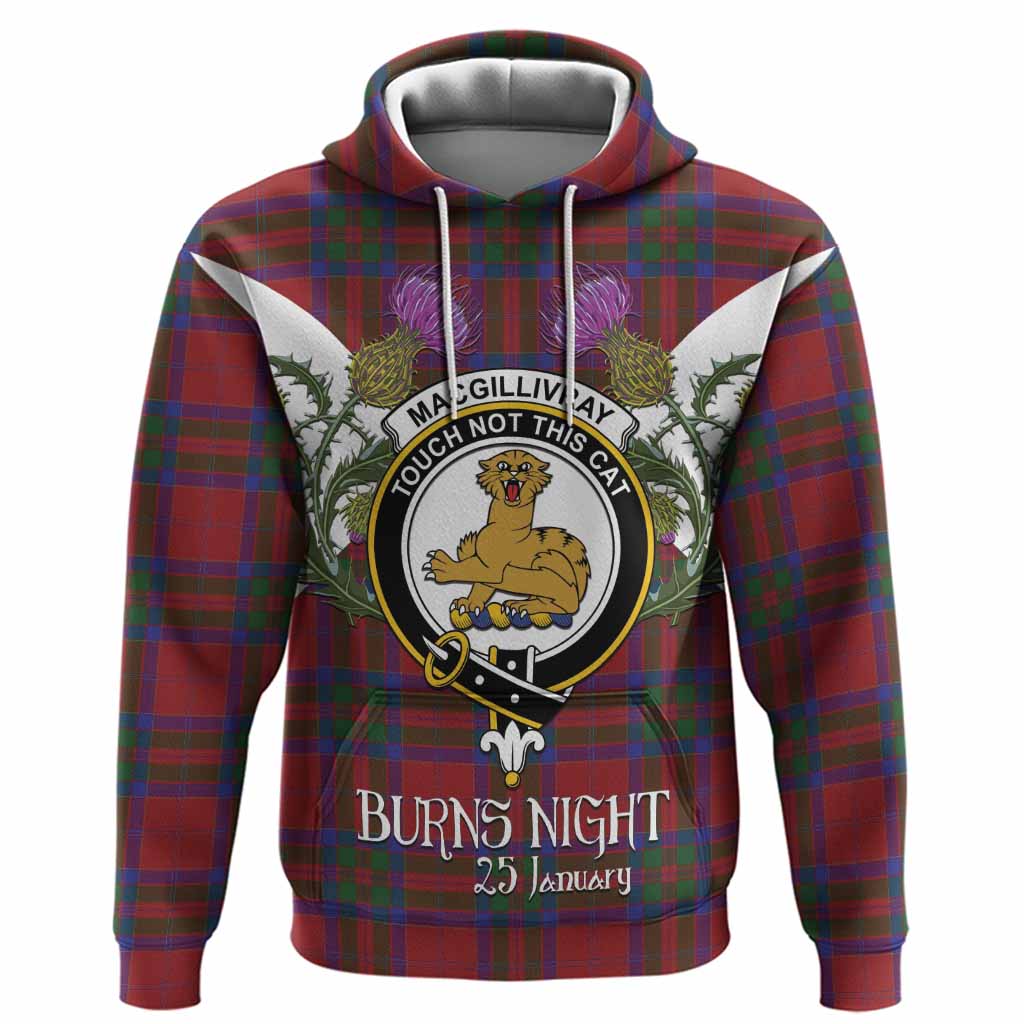 MacGillivray (McGillivray) Tartan Family Crest Hoodie Scottish Burns Night Thistle Floral