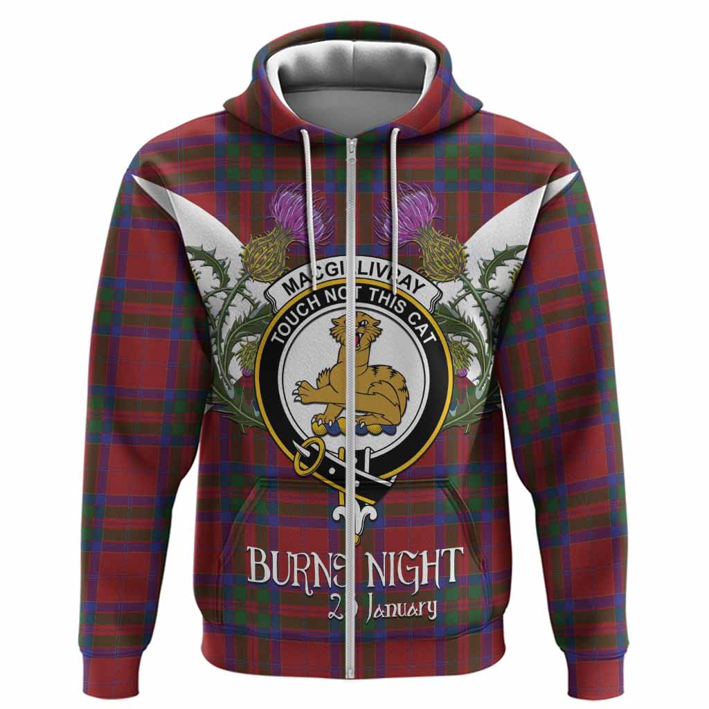 MacGillivray (McGillivray) Tartan Family Crest Hoodie Scottish Burns Night Thistle Floral