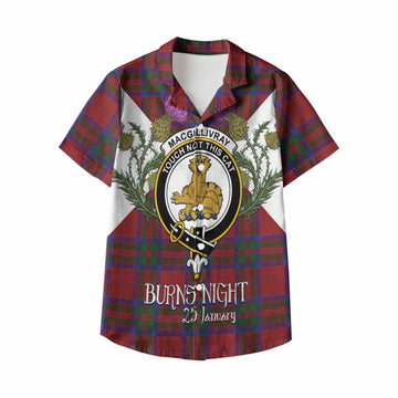 MacGillivray (McGillivray) Tartan Family Crest Kid Hawaiian Shirt Scottish Burns Night Thistle Floral