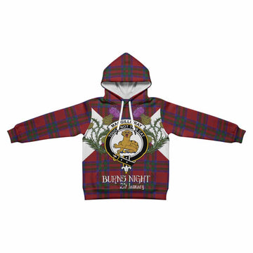MacGillivray (McGillivray) Tartan Family Crest Kid Hoodie Scottish Burns Night Thistle Floral