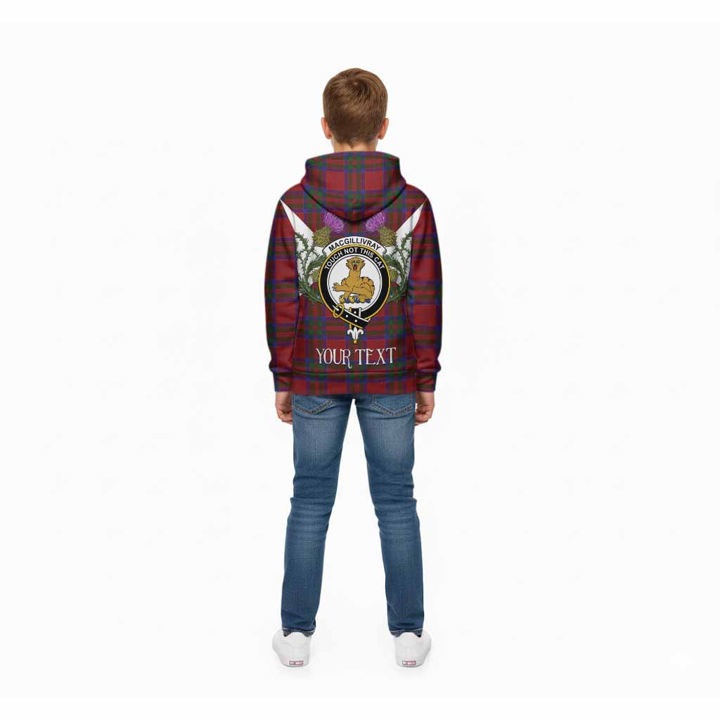 MacGillivray (McGillivray) Tartan Family Crest Kid Hoodie Scottish Burns Night Thistle Floral