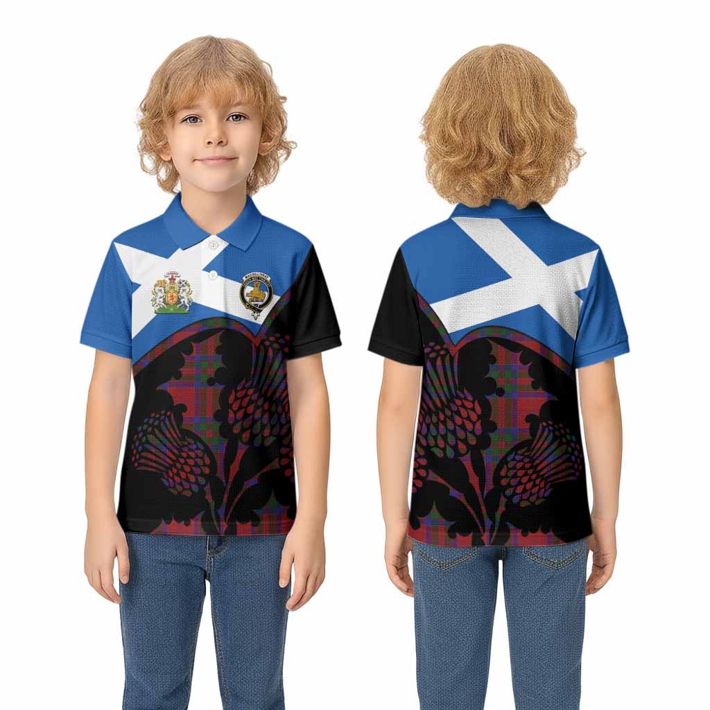 MacGillivray (McGillivray) Tartan Family Crest Kid Polo Shirt Scotland Thistle Floral Flag Style