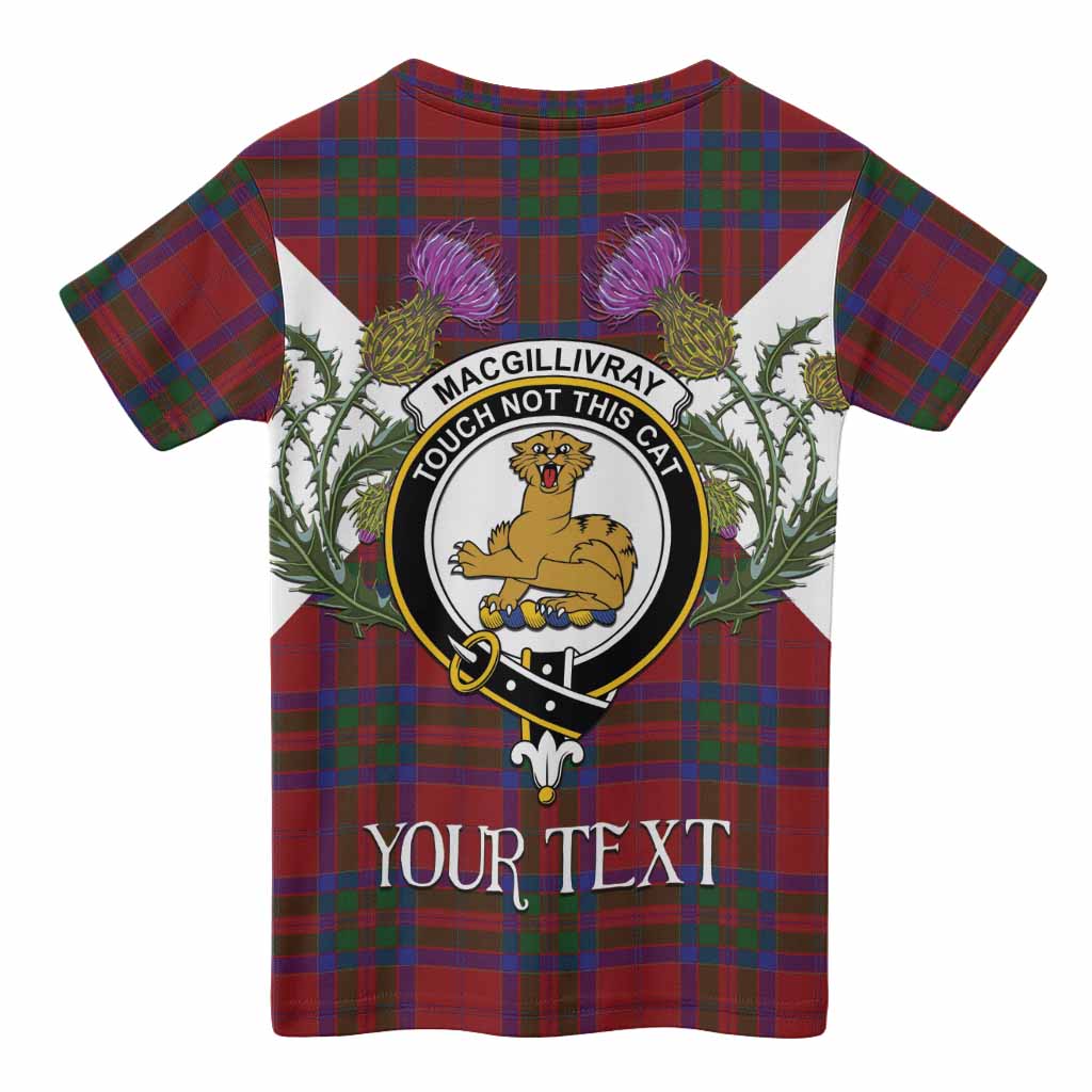 MacGillivray (McGillivray) Tartan Family Crest Kid T-shirt Scottish Burns Night Thistle Floral