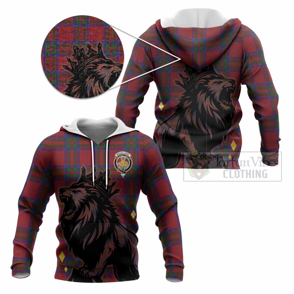 MacGillivray (McGillivray) Tartan Family Crest Knitted Hoodie Crowned Lion Roaring