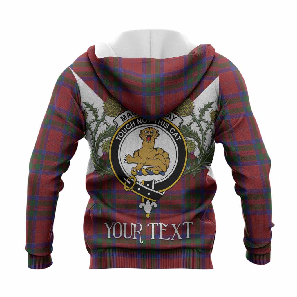 MacGillivray (McGillivray) Tartan Family Crest Knitted Hoodie Scottish Burns Night Thistle Floral