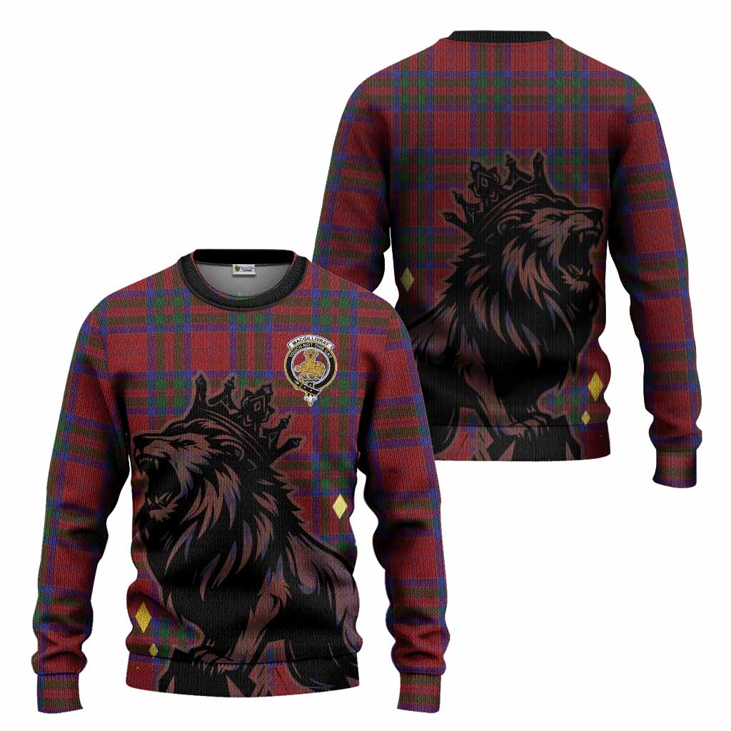 MacGillivray (McGillivray) Tartan Family Crest Knitted Sweater Crowned Lion Roaring