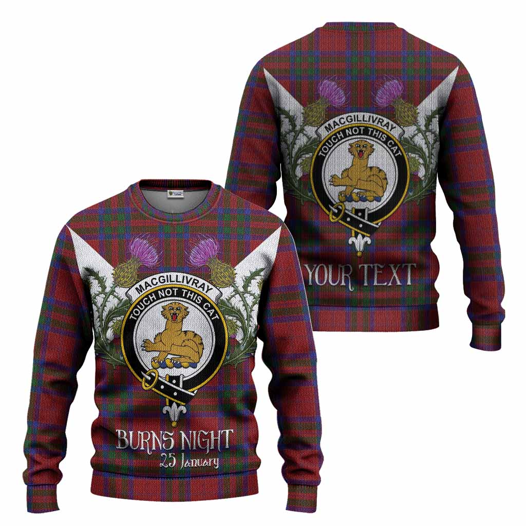 MacGillivray (McGillivray) Tartan Family Crest Knitted Sweater Scottish Burns Night Thistle Floral