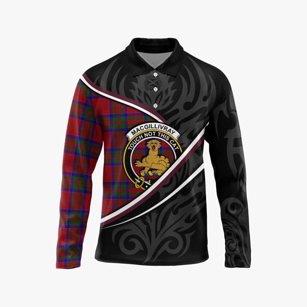 MacGillivray (McGillivray) Tartan Family Crest Long Sleeve Polo Shirt Celtic Scottish Thistle Floral - Tartan Vibes Clothing