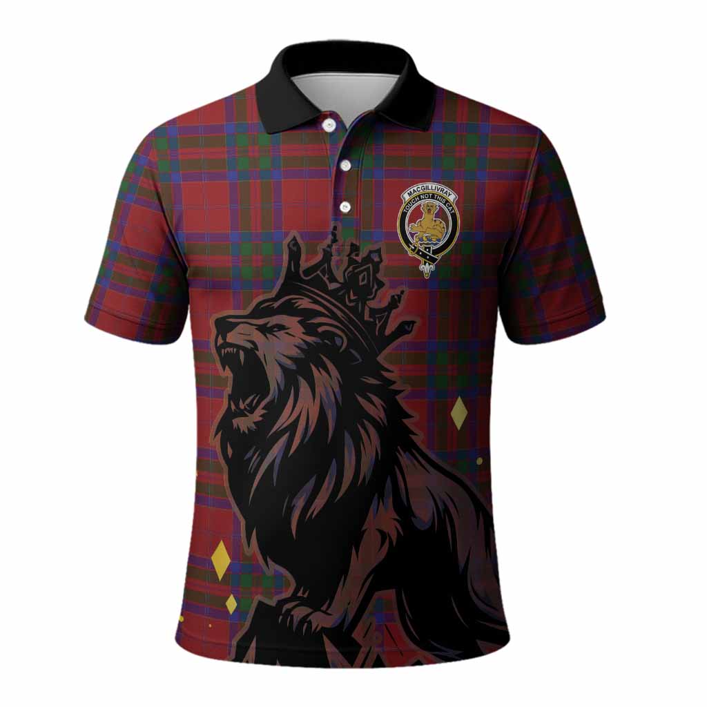 MacGillivray (McGillivray) Tartan Family Crest Polo Shirt Crowned Lion Roaring