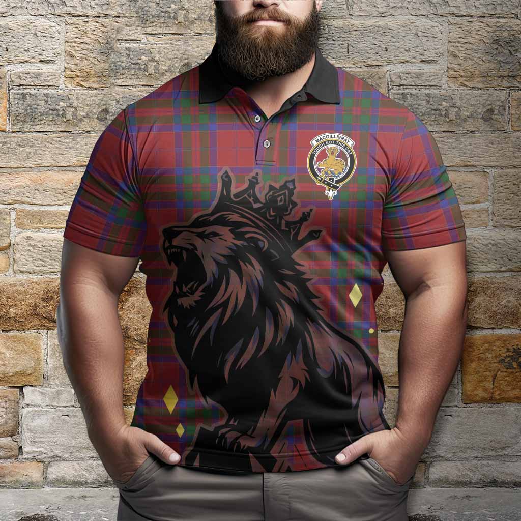 MacGillivray (McGillivray) Tartan Family Crest Polo Shirt Crowned Lion Roaring