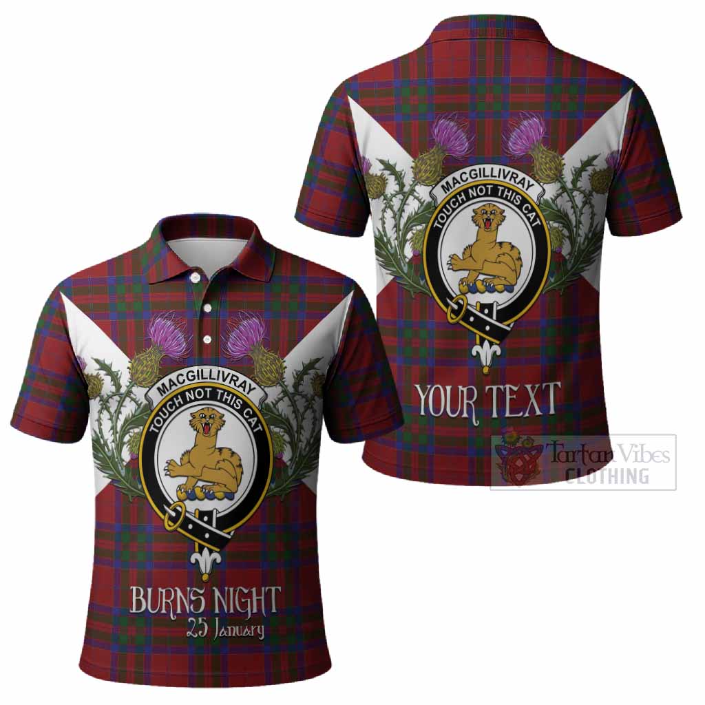 MacGillivray (McGillivray) Tartan Family Crest Polo Shirt Scottish Burns Night Thistle Floral