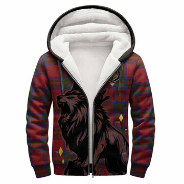 MacGillivray (McGillivray) Tartan Family Crest Sherpa Hoodie Crowned Lion Roaring