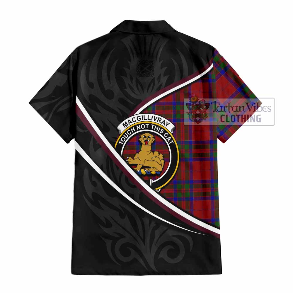 MacGillivray (McGillivray) Tartan Family Crest Short Sleeve Button Shirt Celtic Scottish Thistle Floral - Tartan Vibes Clothing