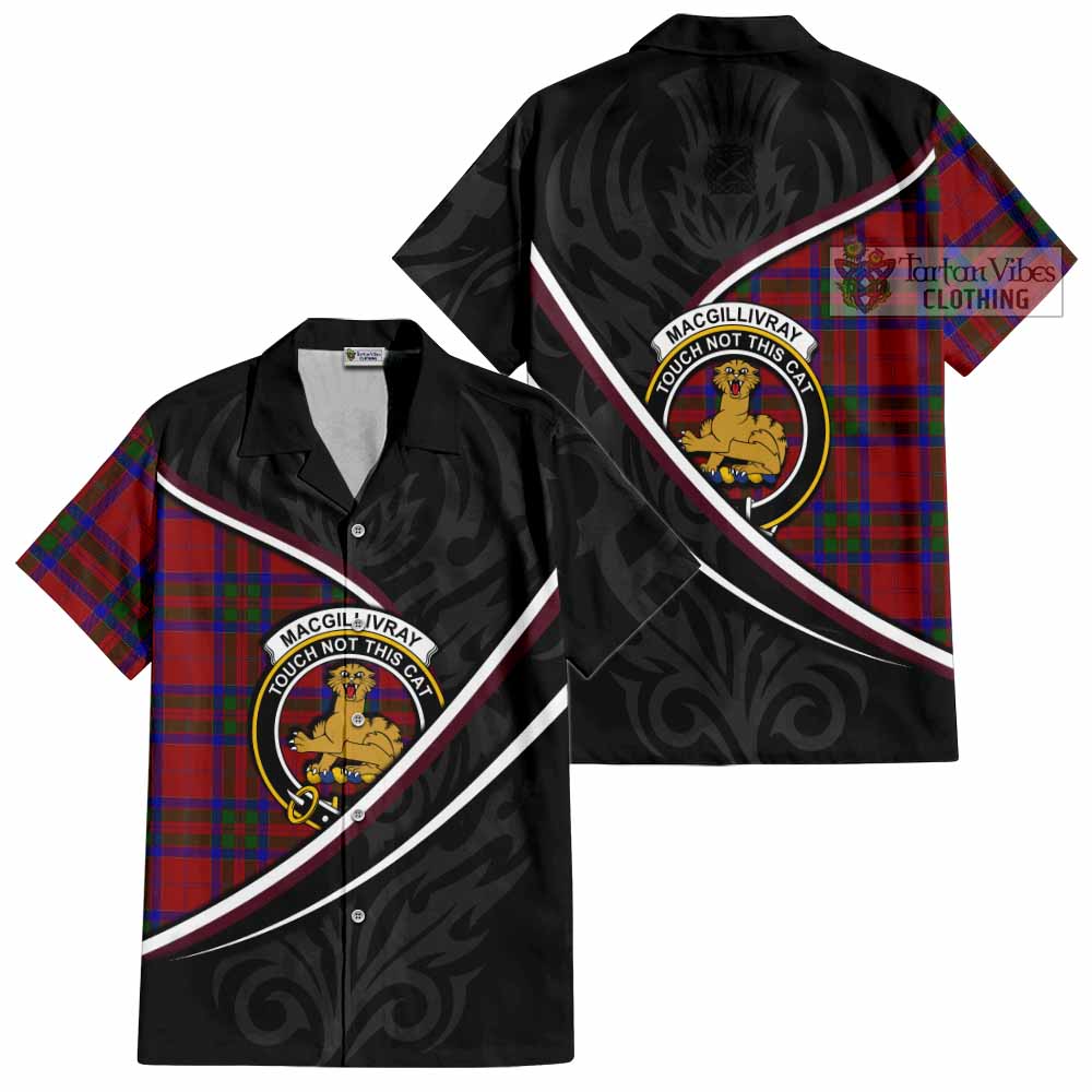 MacGillivray (McGillivray) Tartan Family Crest Short Sleeve Button Shirt Celtic Scottish Thistle Floral - Tartan Vibes Clothing
