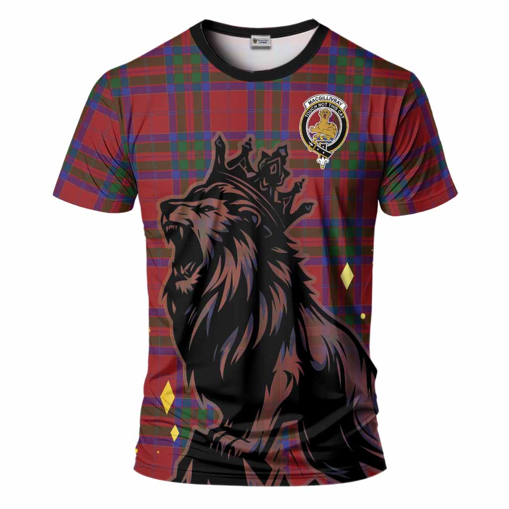 MacGillivray (McGillivray) Tartan Family Crest T-Shirt Crowned Lion Roaring
