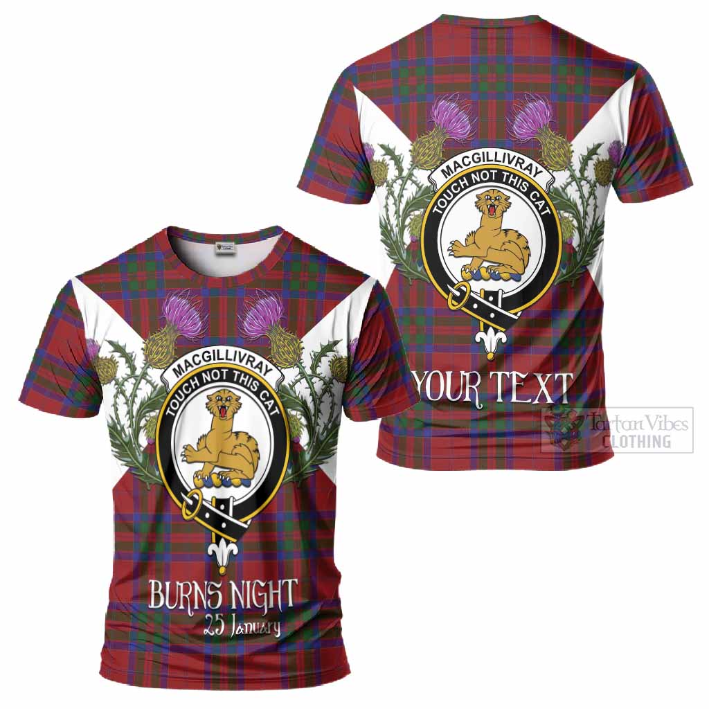 MacGillivray (McGillivray) Tartan Family Crest T-Shirt Scottish Burns Night Thistle Floral
