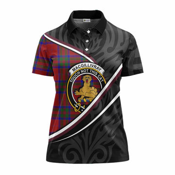 MacGillivray (McGillivray) Tartan Family Crest Women's Polo Shirt Celtic Scottish Thistle Floral