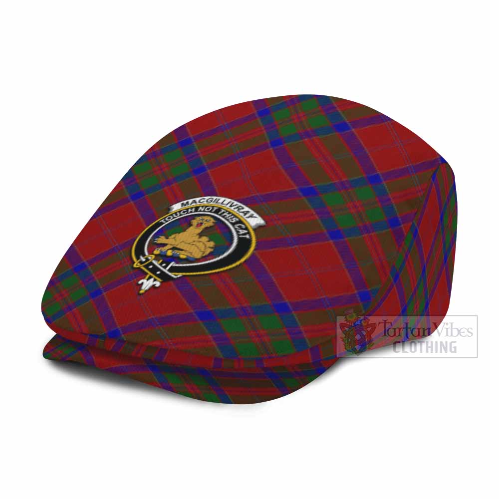 MacGillivray (McGillivray) Tartan Flat Cap, Jeff Cap Cross Style with Family Crest - Tartan Vibes Clothing